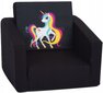 Laste tugitool Delsit Unicorn, must цена и информация | Lastetoa kott-toolid, tugitoolid ja tumbad | kaup24.ee