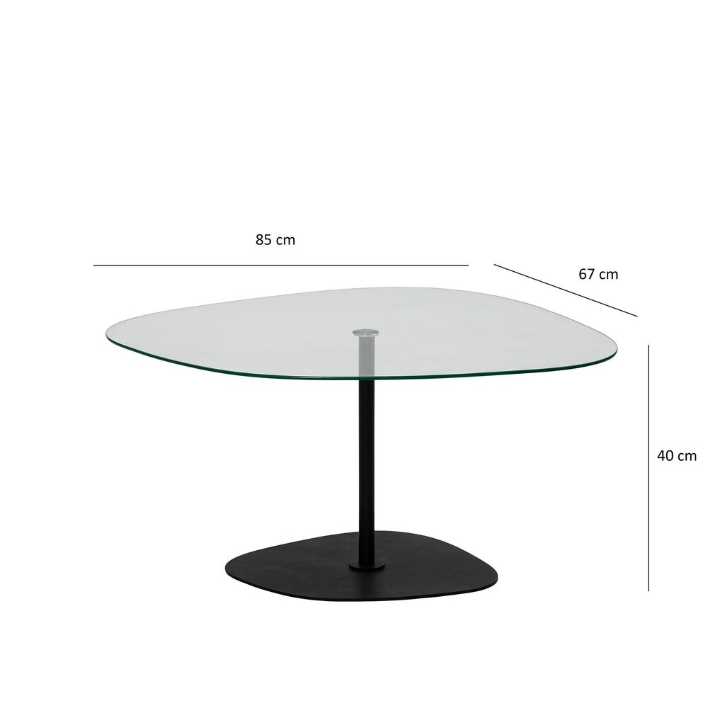 Kohvilaud Asir, 85x40x67 cm, läbipaistev/must hind ja info | Diivanilauad | kaup24.ee