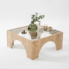 Кофейный столик Asir, 37x50 см, прозрачный/светло-коричневый цена и информация | Журнальные столики | kaup24.ee
