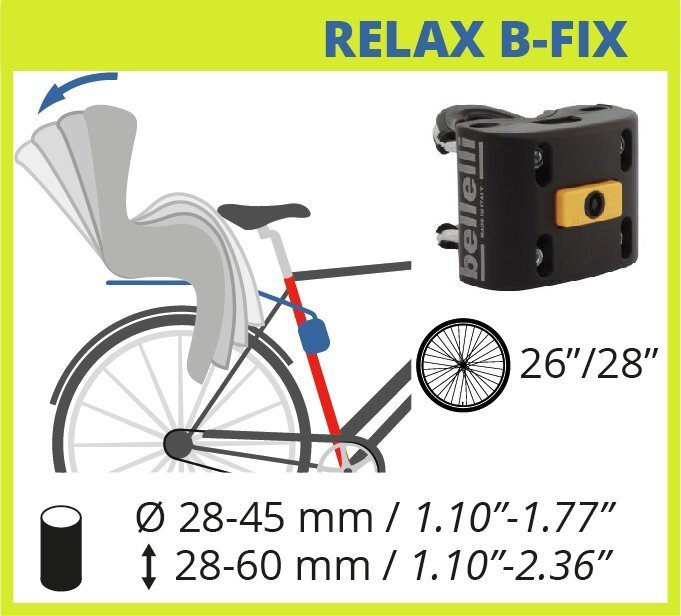 Laste jalgrattatool Bellelli Tiger Relax HiViz hind ja info | Laste jalgrattatoolid | kaup24.ee