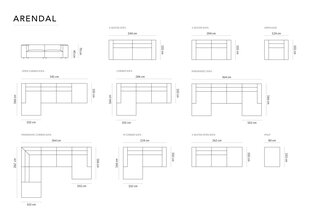 Vasakpoolne diivan Cosmopolitan Design Arendal, hall цена и информация | Диваны | kaup24.ee