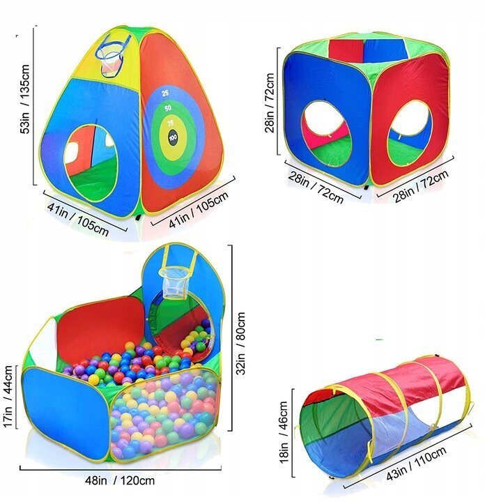 Laste telk Tunnel цена и информация | Mänguväljakud, mängumajad | kaup24.ee