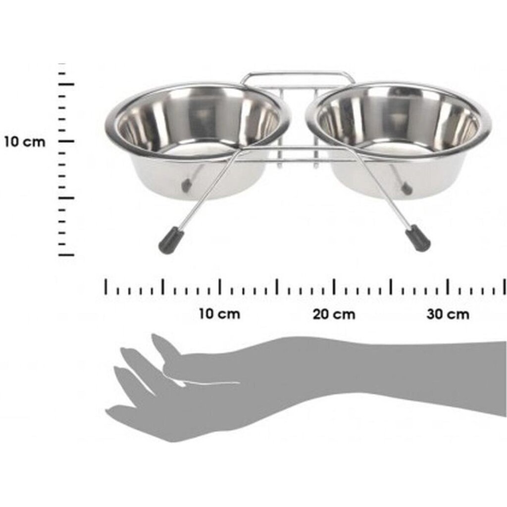 Roostevabast terasest koera- ja kassikauss 2 tk цена и информация | Toidukausid loomadele | kaup24.ee