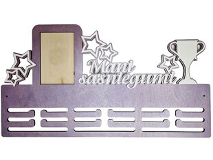 Деревянная медальница для хранения спортивных наград с надписью "Mani sasniegumi" цена и информация | Другие оригинальные подарки | kaup24.ee