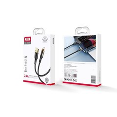 XO Skaidrus kabelis NB229 USB - Lightning 1,0 m 2,4A juodas цена и информация | Borofone 43757-uniw | kaup24.ee