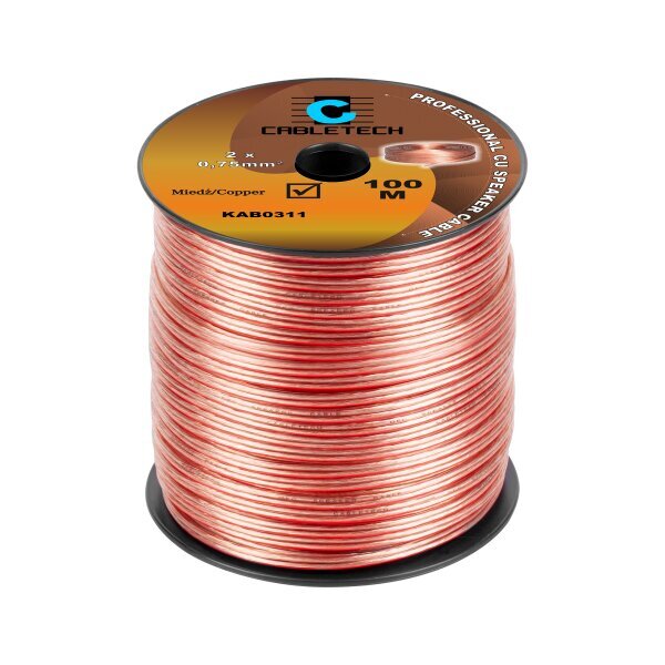 Cabletech, 2x0,75 mm, 100 m hind ja info | Kaablid ja juhtmed | kaup24.ee