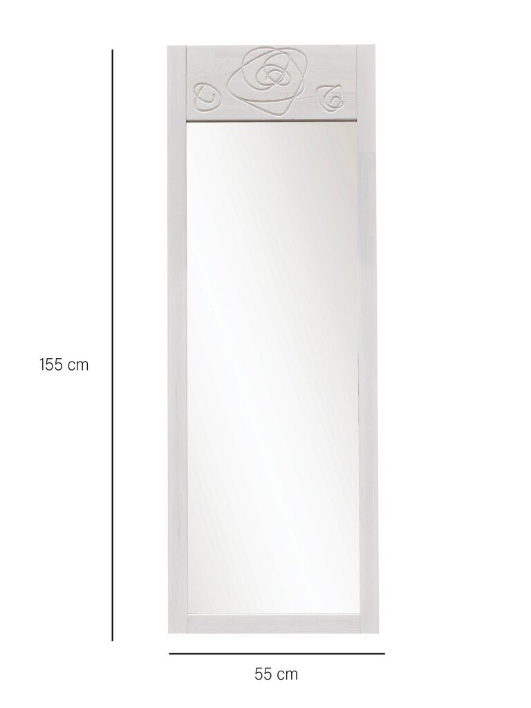 Chevali peegel Asir, 55x155 cm, valge цена и информация | Peeglid | kaup24.ee