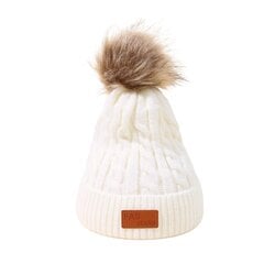 Детская зимняя шапка, белая цена и информация | Шапки, перчатки, шарфы для девочек | kaup24.ee