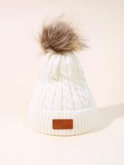 Детская зимняя шапка, белая цена и информация | Шапки, перчатки, шарфы для девочек | kaup24.ee