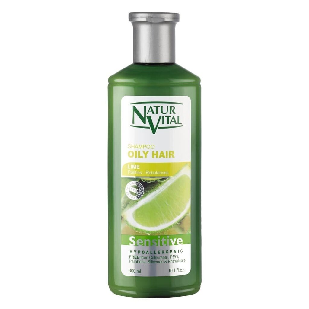 Šampoon rasustele juustele roheliste sidrunitega Natur Vital Sensitive 300 ml hind ja info | Šampoonid | kaup24.ee