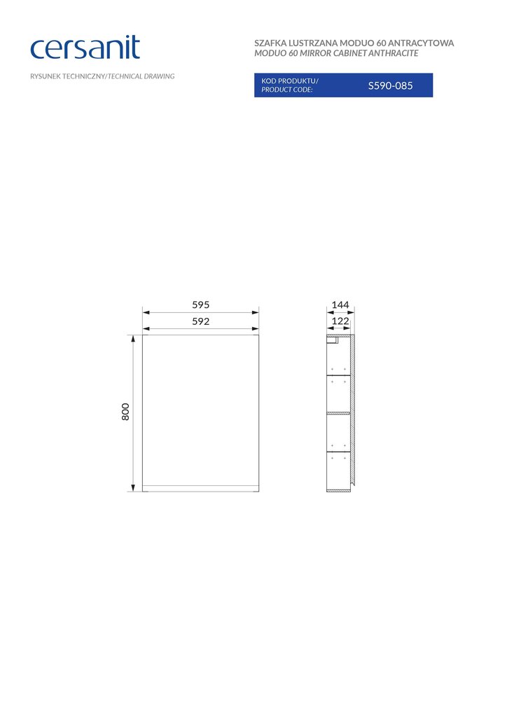 Peegelkapp Moduo, hall hind ja info | Vannitoakapid | kaup24.ee