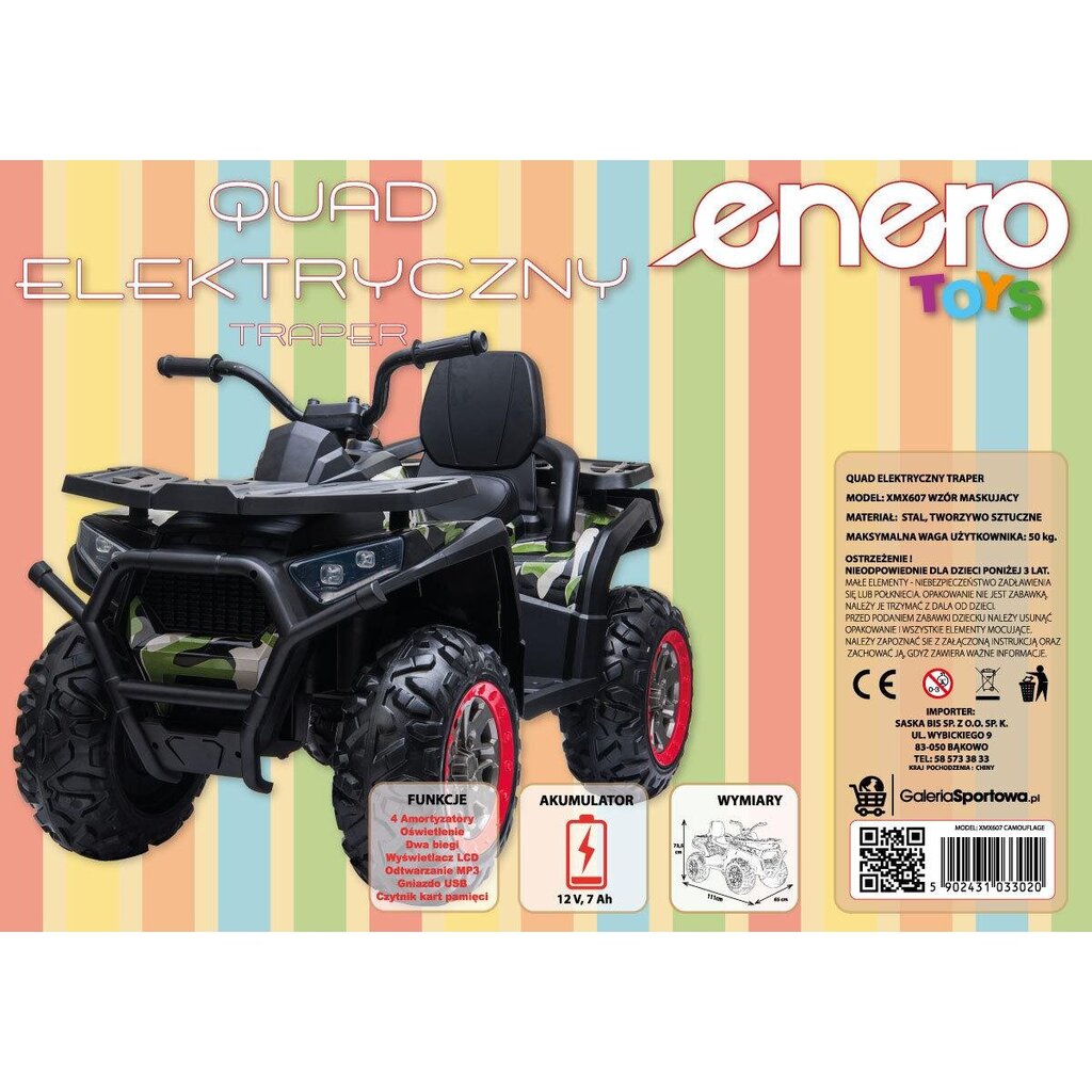 Elektrooniline ATV, must hind ja info | Laste elektriautod | kaup24.ee