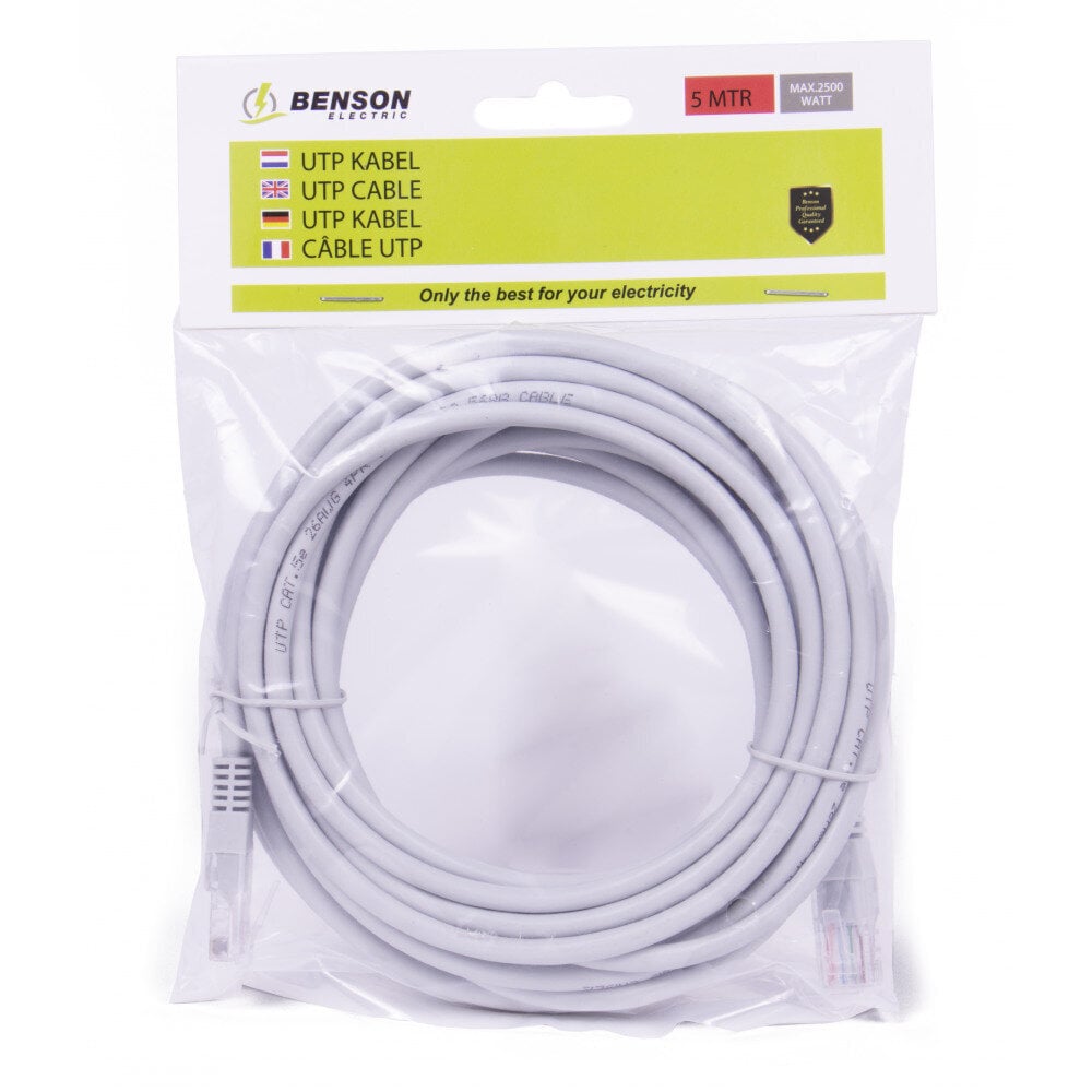 Benson Electric RJ-45, cat5e, 5m hind ja info | Kaablid ja juhtmed | kaup24.ee