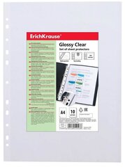 Вкладыши GLOSSY CLEAR, ErichKrause, А4, 100мкр, прозрачные, 10 шт. цена и информация | Канцелярские товары | kaup24.ee