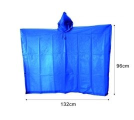 Vihmamantel, sinine, pikkus 96 cm, laius 132 cm hind ja info | Veekindlad kotid, ümbrised, vihmakeebid | kaup24.ee