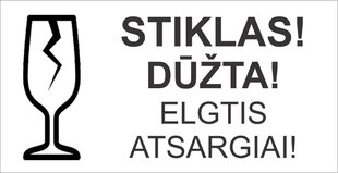 Informatiivne kleebis saadetava kauba pakendi märgistamiseks KLAAS! KATKENUD!, 100x51mm, 100 tk. hind ja info | Kirjatarbed | kaup24.ee