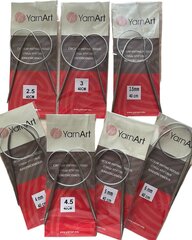 Короткие стальные круговые спицы YarnArt 40 см 2,5 – 3 – 3,5 – 4 – 4,5 – 5 – 6 мм цена и информация | Принадлежности для вязания | kaup24.ee