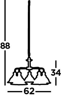 Searchlight rippvalgusti Bistro 1595-5AB hind ja info | Rippvalgustid | kaup24.ee