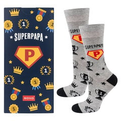 Värvilised SOXO meeste sokid kirjaga "SuperPapa" | Isadepäeva kingitus цена и информация | Мужские носки | kaup24.ee