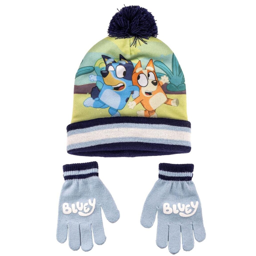 Talvemütsi ja kinnaste komplekt lastele Bluey Boy 2200010062 цена и информация | Poiste mütsid, sallid, kindad | kaup24.ee