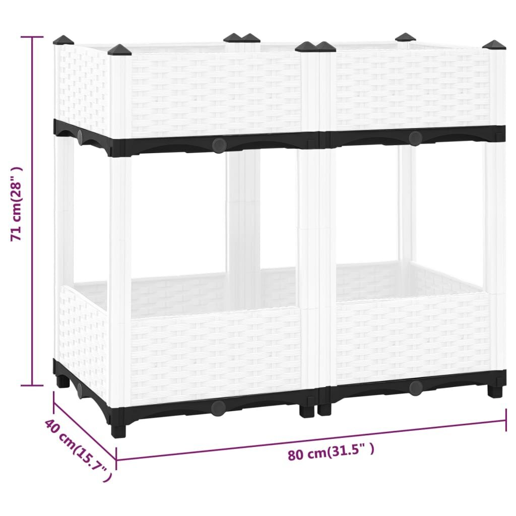 vidaXL taimelava, 80 x 40 x 71 cm, polüpropüleen hind ja info | Lillekastid | kaup24.ee