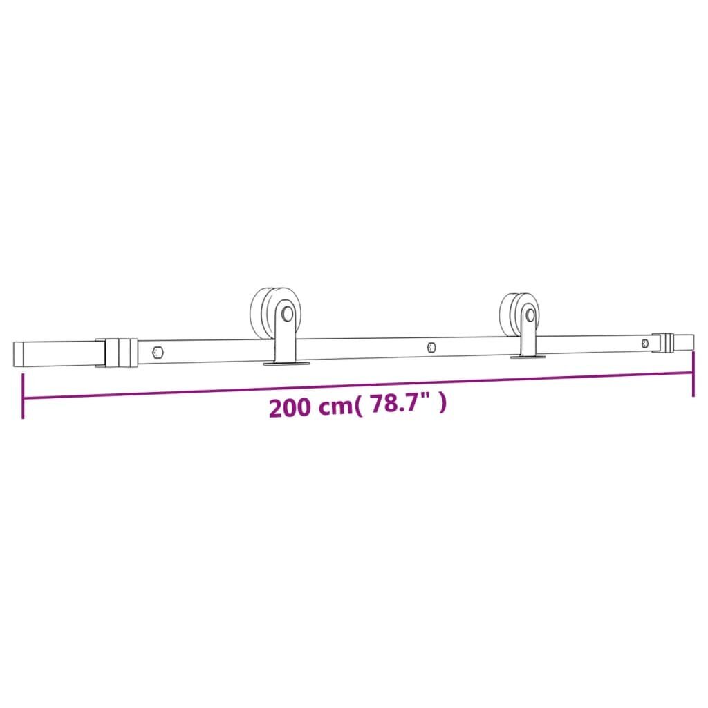 vidaXL liuguks tarvikutega, 85 x 210 cm, männipuit hind ja info | Siseuksed | kaup24.ee