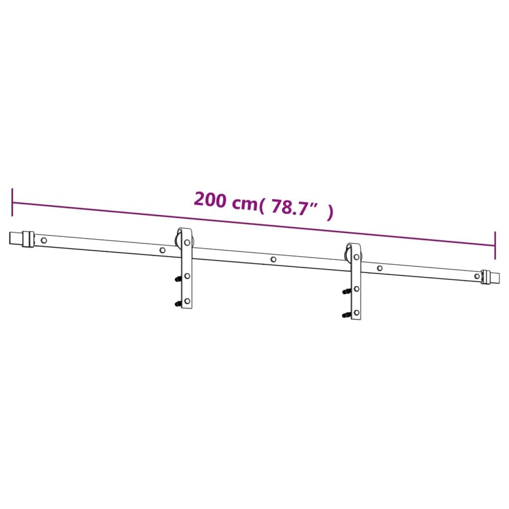 vidaXL liuguks tarvikutega, 90 x 210 cm, männipuit hind ja info | Siseuksed | kaup24.ee