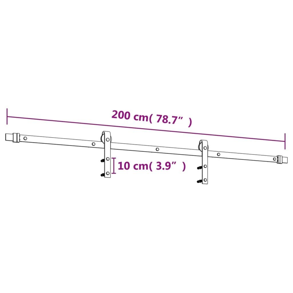 vidaXL liuguks tarvikutega, 85 x 210 cm, männipuit hind ja info | Siseuksed | kaup24.ee