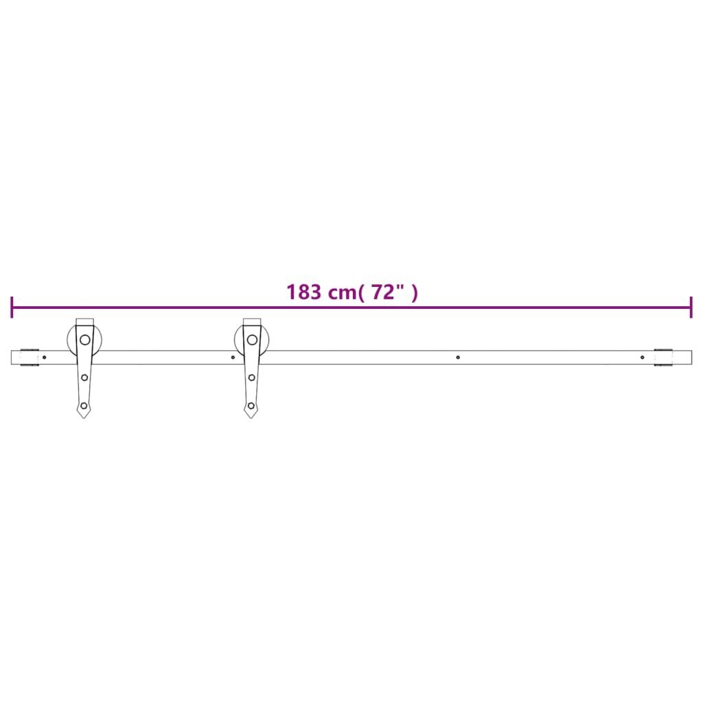 vidaXL liuguks tarvikutega, 85 x 210 cm, männipuit hind ja info | Siseuksed | kaup24.ee