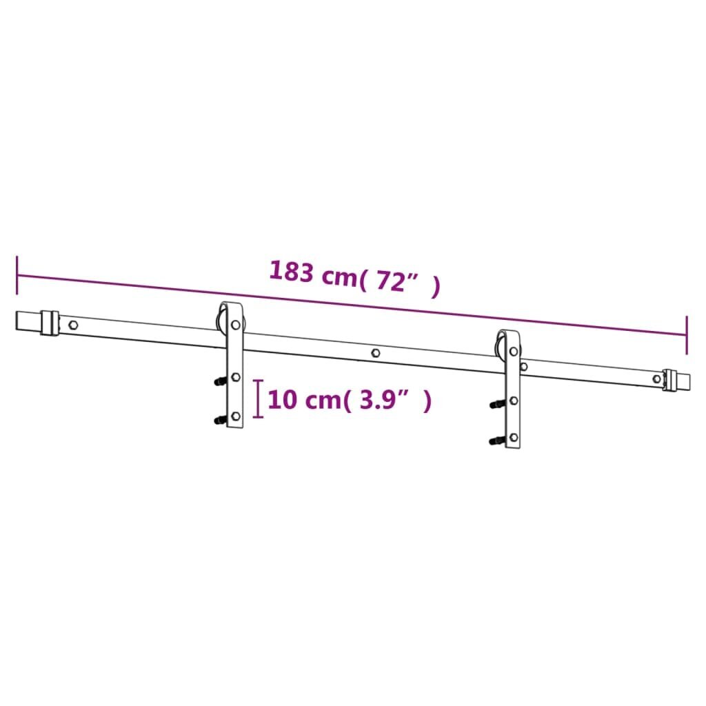 vidaXL liuguks tarvikutega, 85 x 210 cm, männipuit hind ja info | Siseuksed | kaup24.ee