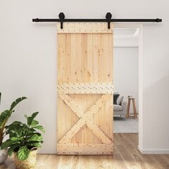 vidaXL liuguks tarvikutega, 90 x 210 cm, männipuit цена и информация | Межкомнатные двери | kaup24.ee