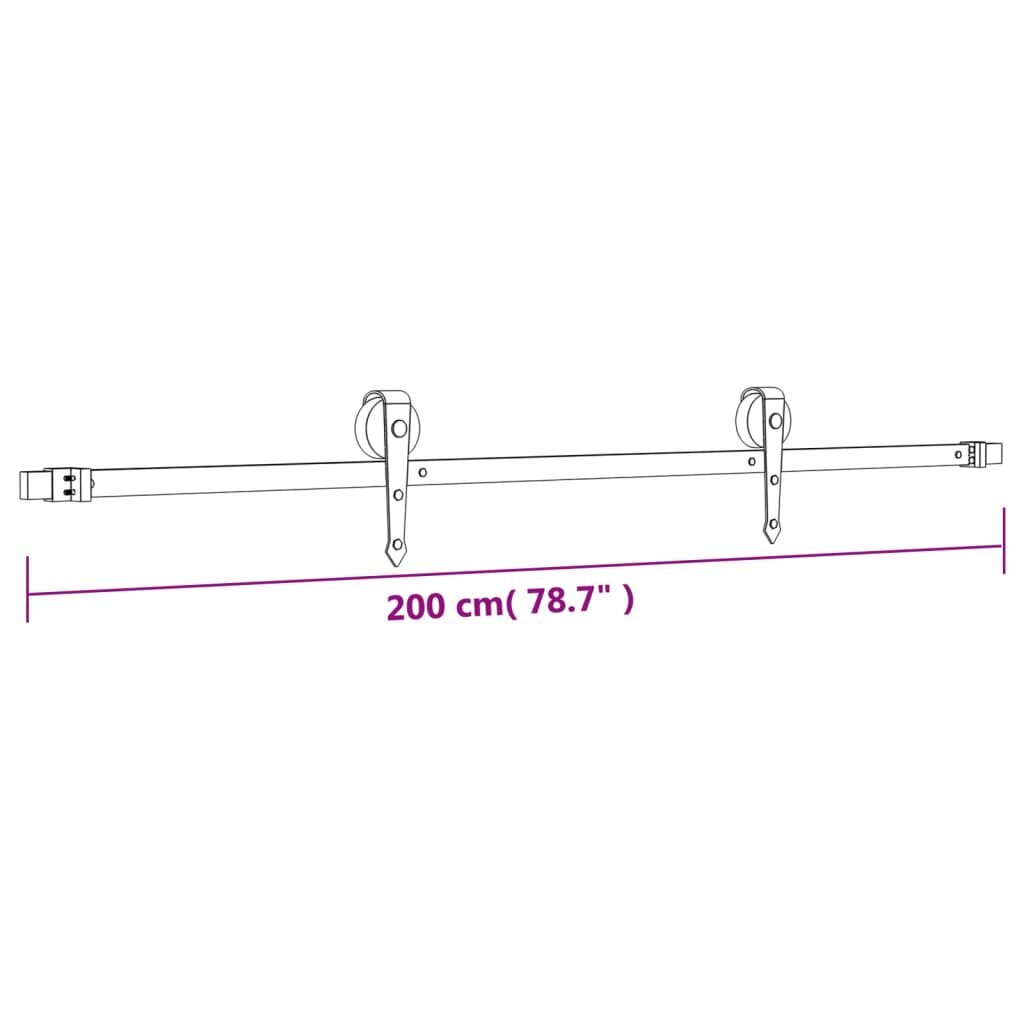 vidaXL liuguks tarvikutega, 95 x 210 cm, männipuit цена и информация | Siseuksed | kaup24.ee