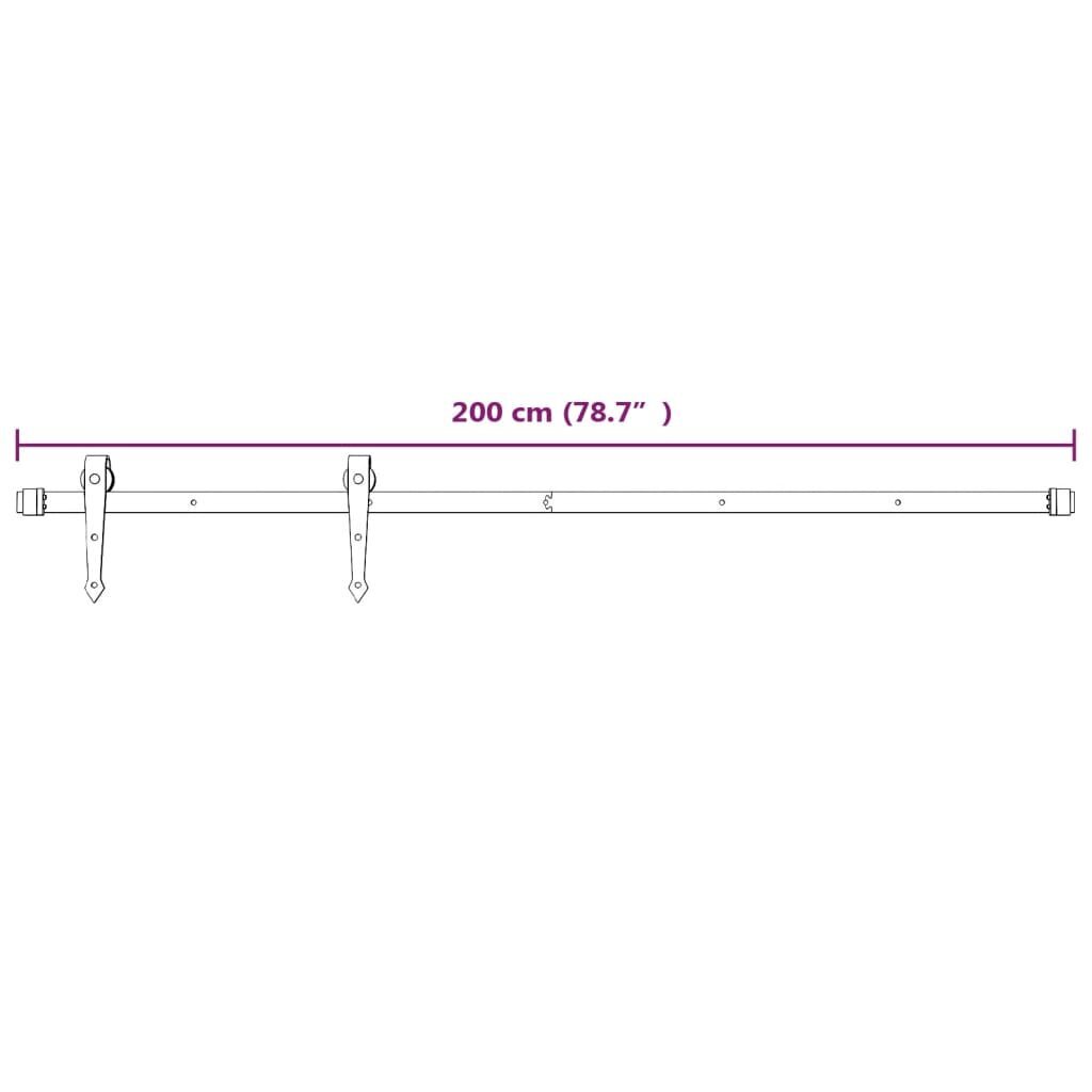 vidaXL liuguks tarvikutega, 95 x 210 cm, männipuit hind ja info | Siseuksed | kaup24.ee