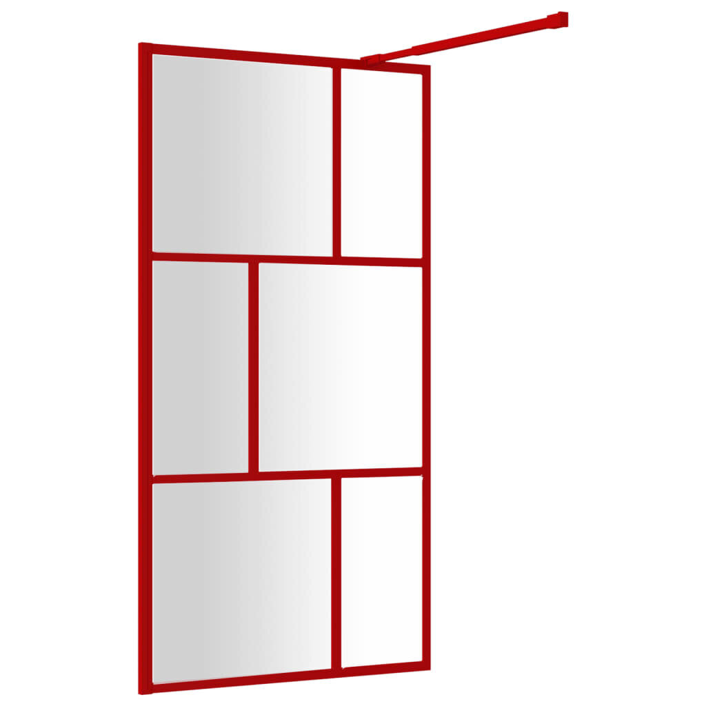 vidaXL dušinurga sein, läbipaistev ESG-klaas, punane, 115 x 195 cm hind ja info | Dušikabiinide uksed ja seinad | kaup24.ee