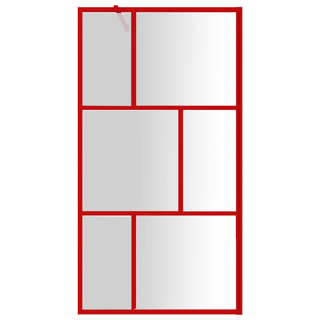 vidaXL dušinurga sein, läbipaistev ESG-klaas, punane, 115 x 195 cm hind ja info | Dušikabiinide uksed ja seinad | kaup24.ee