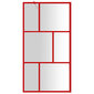 vidaXL dušinurga sein, läbipaistev ESG-klaas, punane, 115 x 195 cm hind ja info | Dušikabiinide uksed ja seinad | kaup24.ee
