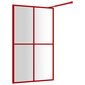 vidaXL dušinurga sein, läbipaistev ESG-klaas, punane, 118 x 195 cm цена и информация | Dušikabiinide uksed ja seinad | kaup24.ee