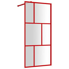 vidaXL dušinurga sein, läbipaistev ESG-klaas, punane, 80 x 195 cm hind ja info | Dušikabiinide uksed ja seinad | kaup24.ee