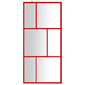 vidaXL dušinurga sein, läbipaistev ESG-klaas, punane, 80 x 195 cm цена и информация | Dušikabiinide uksed ja seinad | kaup24.ee