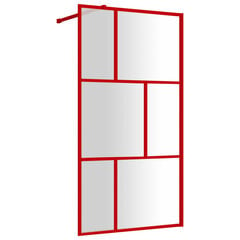 vidaXL dušinurga sein, läbipaistev ESG-klaas, punane, 100 x 195 cm hind ja info | Dušikabiinide uksed ja seinad | kaup24.ee
