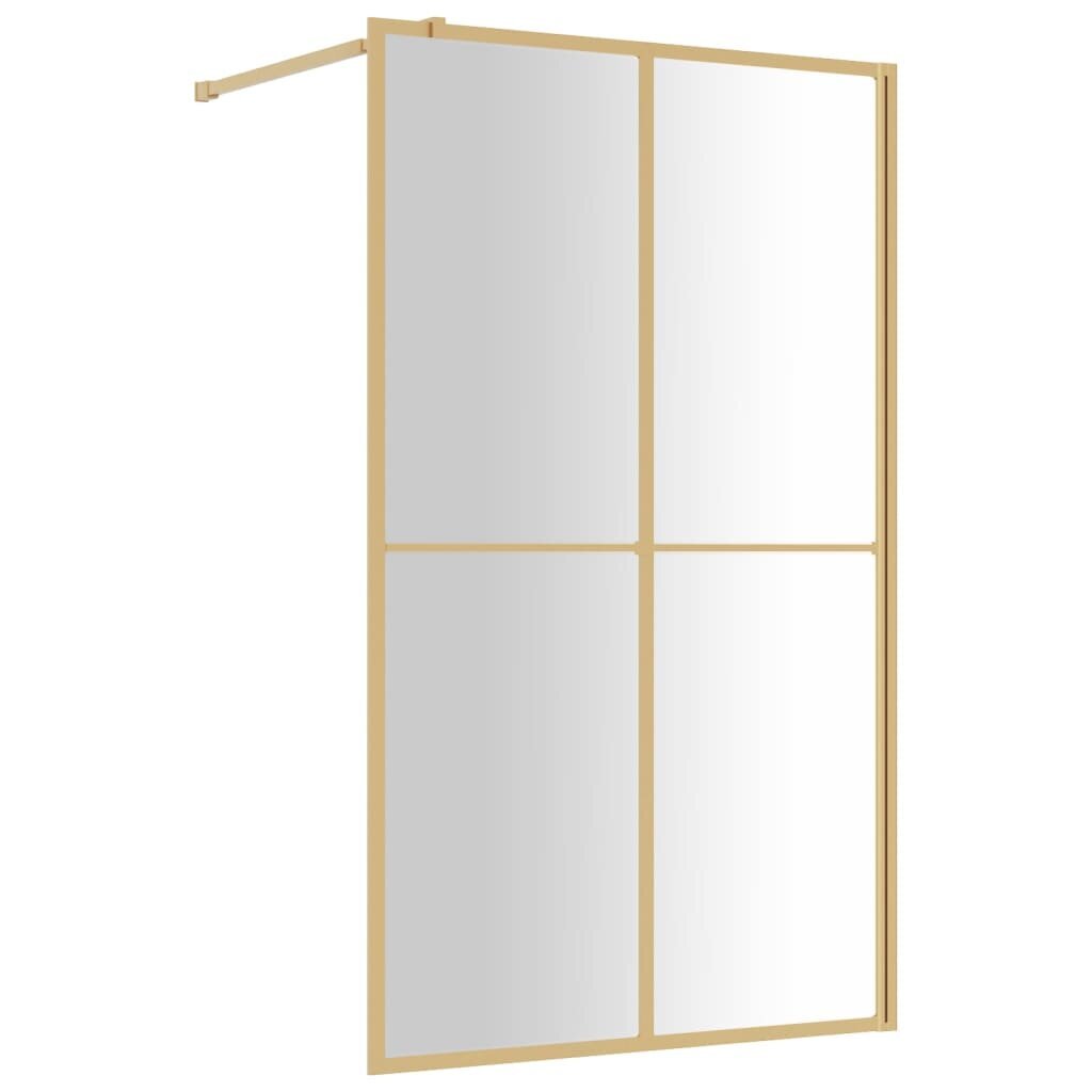 vidaXL dušinurga sein, läbipaistev ESG-klaas, kuldne, 118 x 195 cm hind ja info | Dušikabiinide uksed ja seinad | kaup24.ee