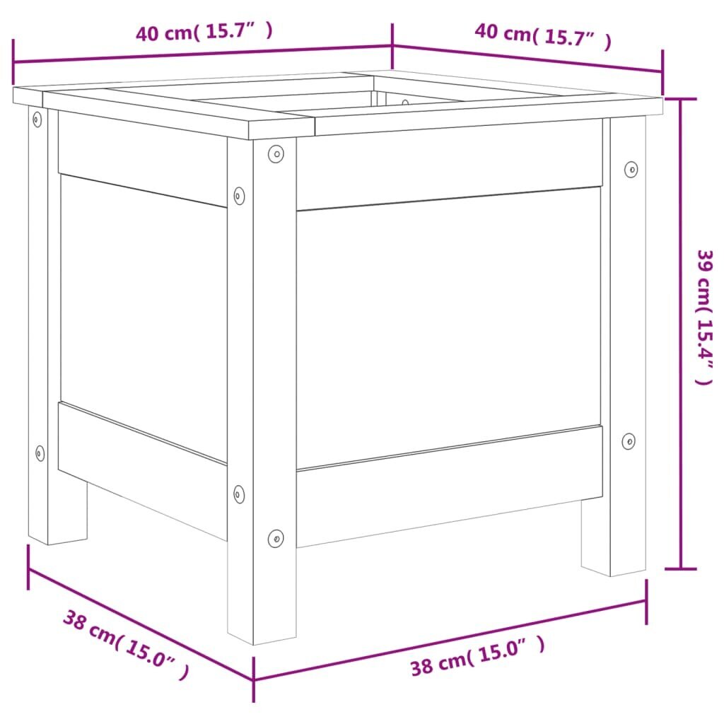 vidaXL taimekast, 40x40x39 cm hind ja info | Lillekastid | kaup24.ee