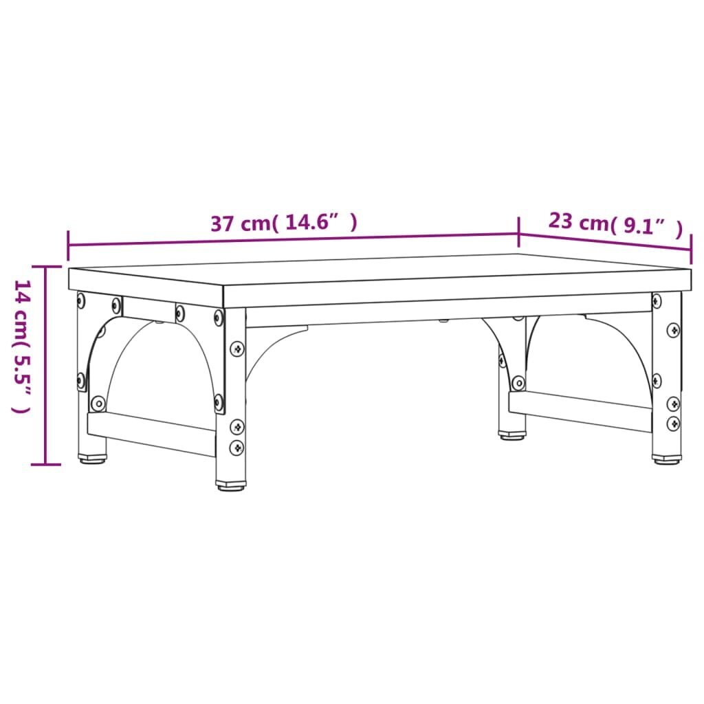 vidaXL monitorialus, must, 37x23x14 cm hind ja info | Monitori hoidjad | kaup24.ee