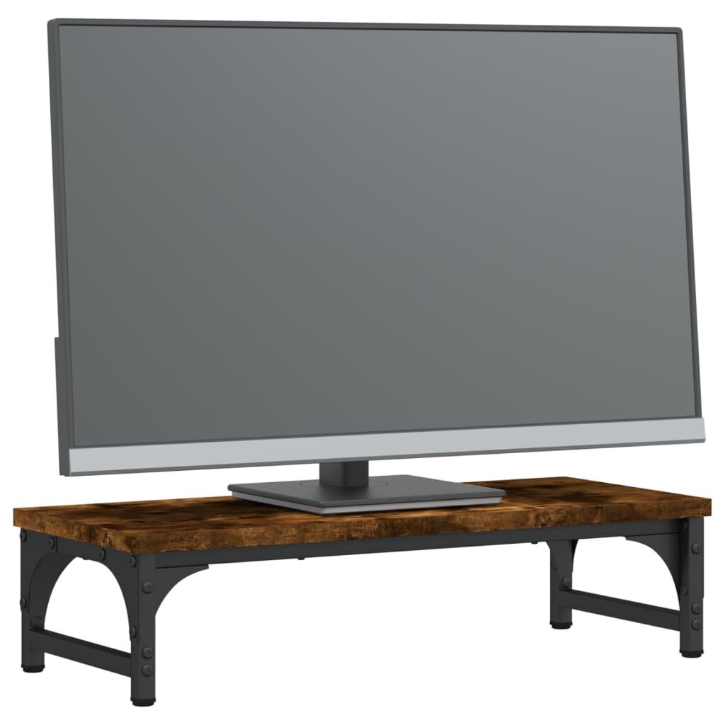 vidaXL monitorialus, suitsutatud tamm, 55x23x14 cm hind ja info | Monitori hoidjad | kaup24.ee