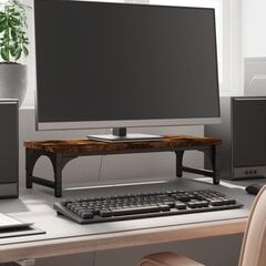 vidaXL monitorialus, suitsutatud tamm, 55x23x14 cm цена и информация | Кронштейны для монитора | kaup24.ee