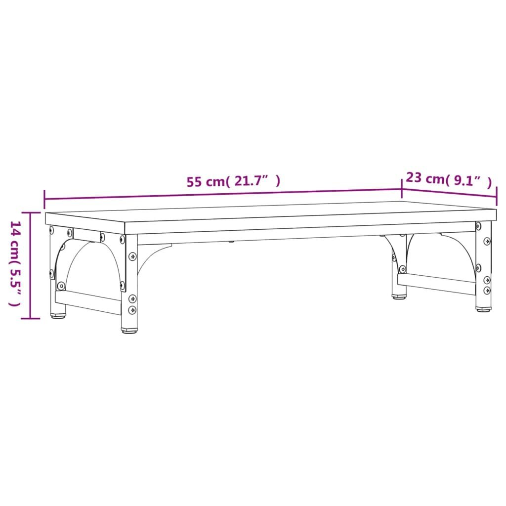 vidaXL monitorialus, Sonoma tamm, 55x23x14 cm цена и информация | Monitori hoidjad | kaup24.ee