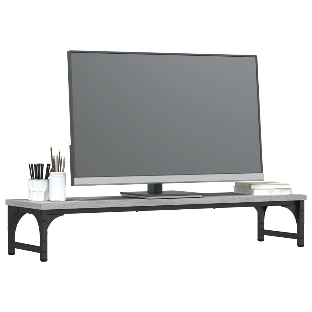 vidaXL monitorialus, hall Sonoma tamm, 85x23x15,5 cm hind ja info | Monitori hoidjad | kaup24.ee