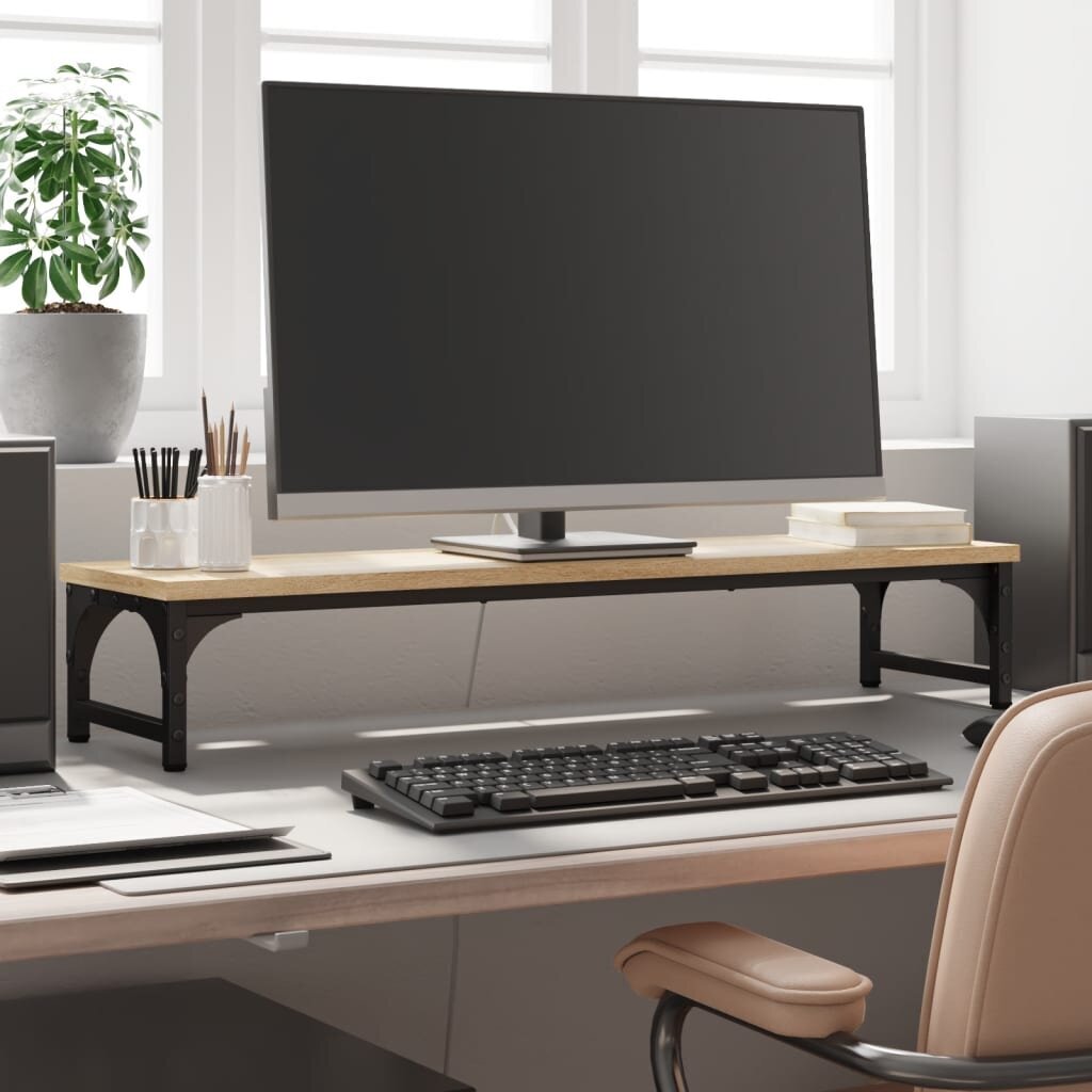 vidaXL monitorialus, Sonoma tamm, 85x23x15,5 cm, tehispuit hind ja info | Monitori hoidjad | kaup24.ee