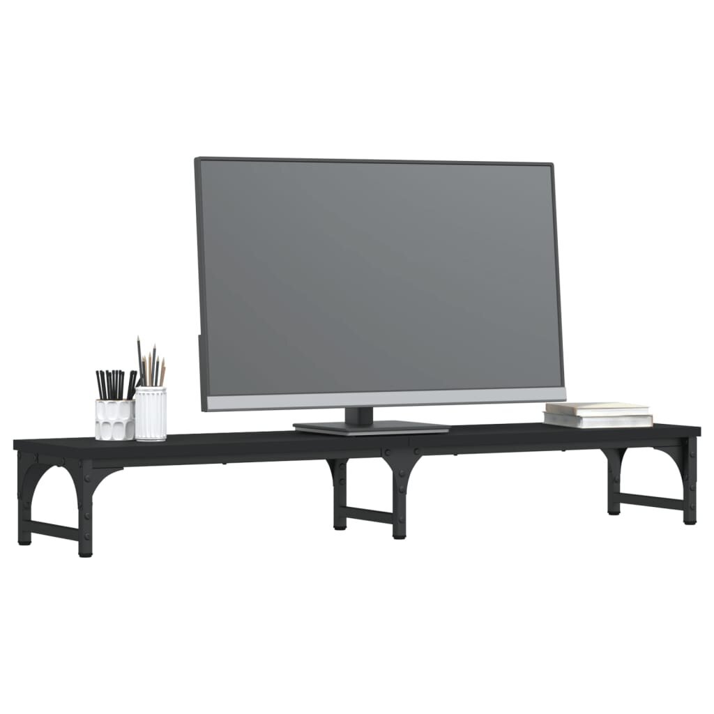 vidaXL monitorialus, must, 105x23x15,5 cm, tehispuit hind ja info | Monitori hoidjad | kaup24.ee