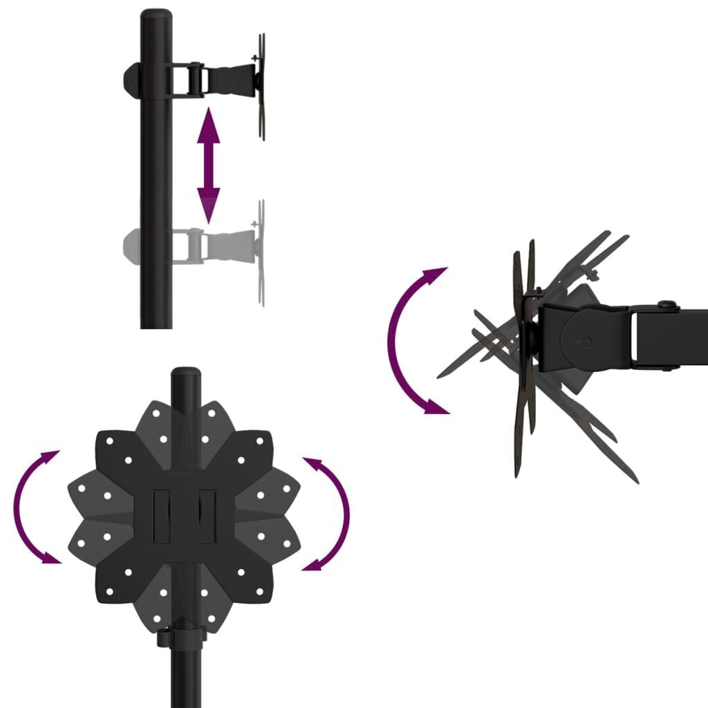 vidaXL monitori kinnitus must terase VESA 75/100 mm цена и информация | Monitori hoidjad | kaup24.ee